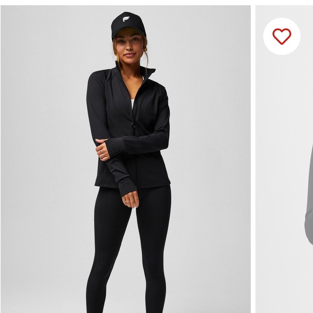 Fabletics Trinity Performance Jacket- Black Full-Zip Jacket